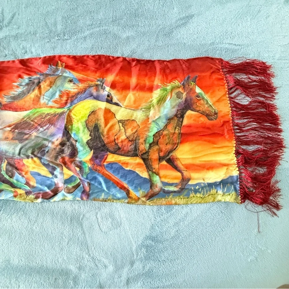 Nancy Dunlop Cawdrey “Follow My Lead” Vibrant Dye On Satin Silk 12” X 58”